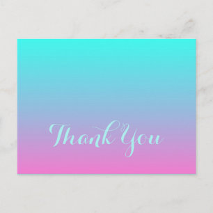 Carte Postale rose moderne turquoise ombre mariage