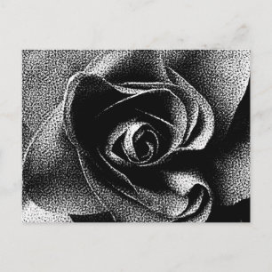 CARTE POSTALE ROSE NOIR