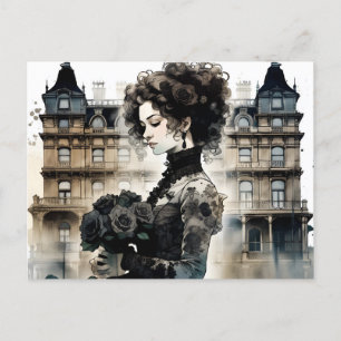 Carte postale Rose noire
