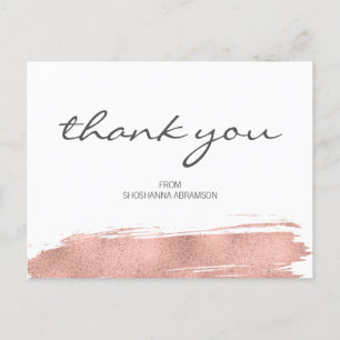 Carte Postale Rose or brosse Bat mitzvah Merci