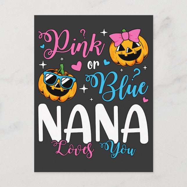 Carte Postale Rose Ou Bleu Nana Vous Aime Bébé Citrouille (Devant)