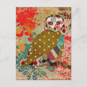 Carte postale rose Owl Floral