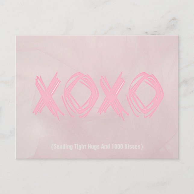 Carte postale rose pâle XOXO (Devant)