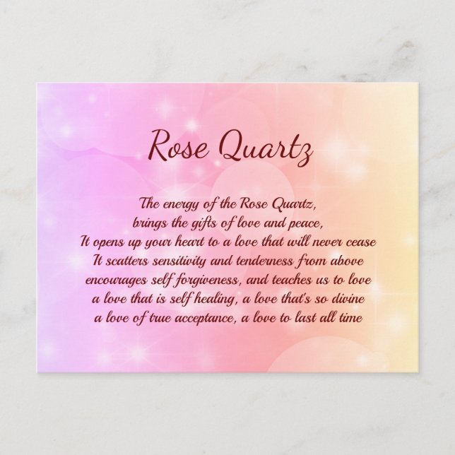Carte postale rose Quartz Crystal (Devant)