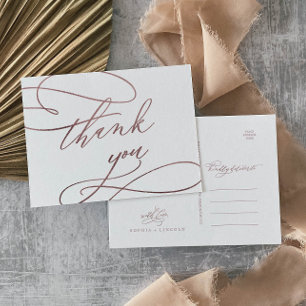 Carte postale Rose romantique Gold Calligraphy Mer
