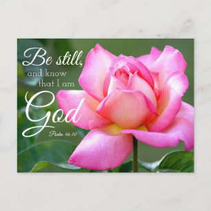 Carte Postale Rose Rose Blossom Be Still Psaum 46:10