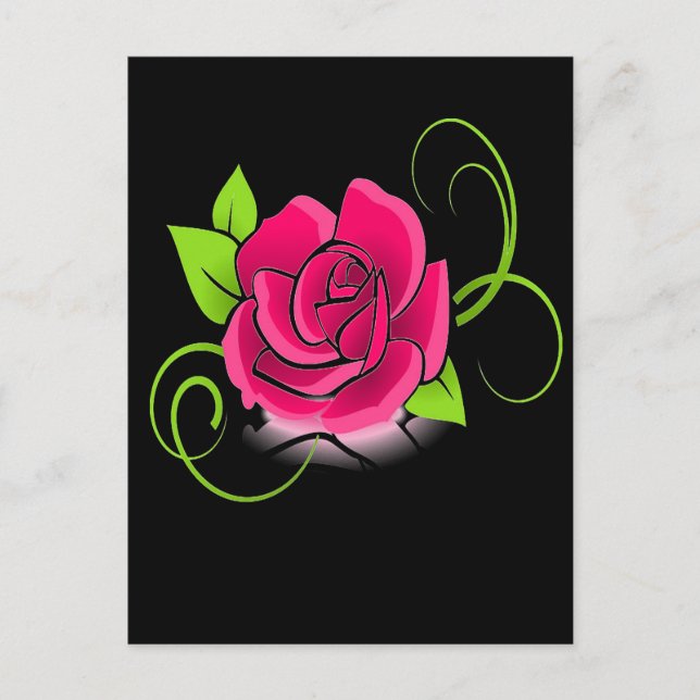 Carte Postale Rose rose vif (Devant)