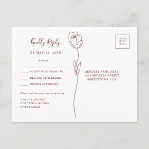 Carte postale Rose RSVP Whimssline