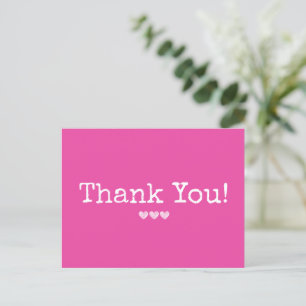 Carte Postale Rose Simple Ajoutez Votre Texte Merci