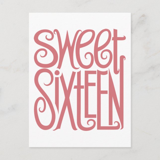 Carte postale rose sweet sixteen (Devant)
