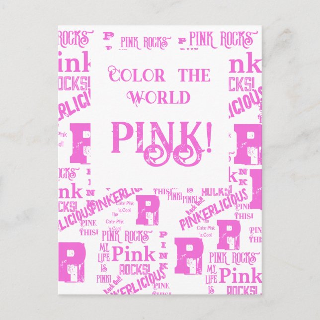 CARTE POSTALE ROSE TOUT (Devant)