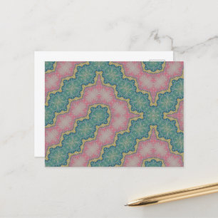 Carte postale Rose vert Design Abstrait