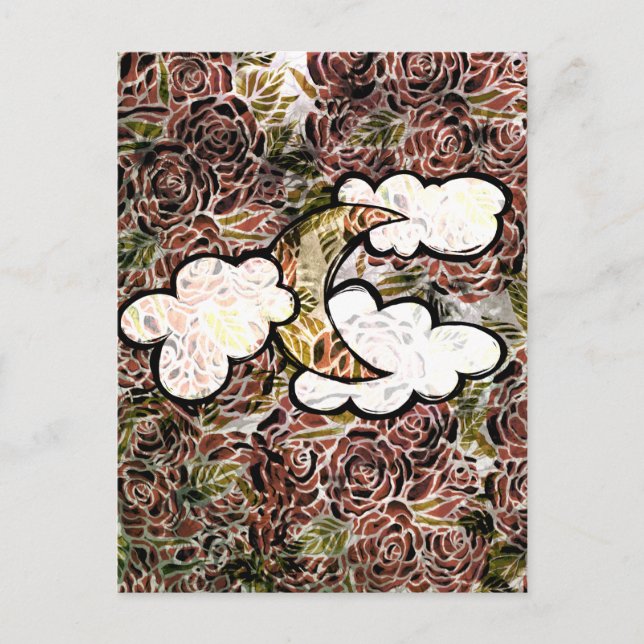 Carte Postale Rose Vintage Lune Abstrait Roses Moonchild Motif (Devant)