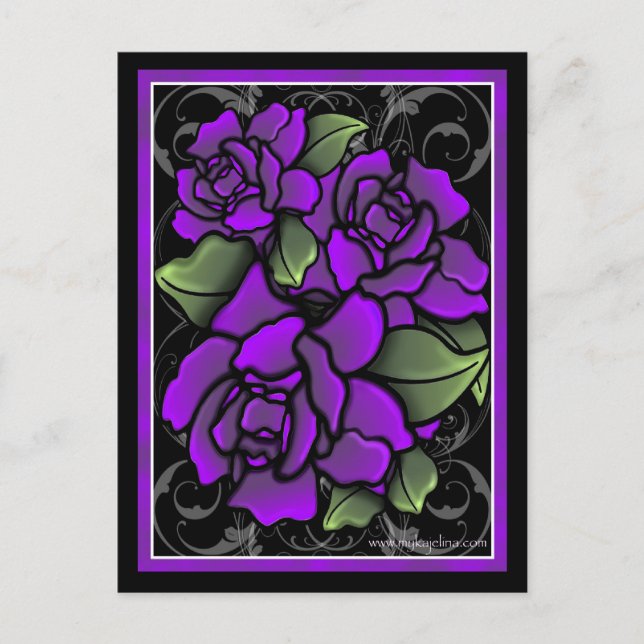 Carte postale Rose violette foncée (Devant)
