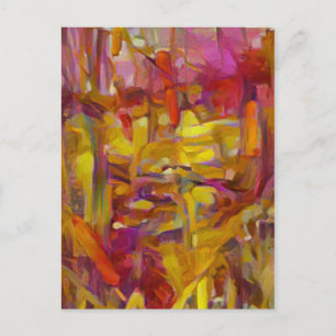 Carte Postale roseaux dans la nature couleurs vibrantes A.I.