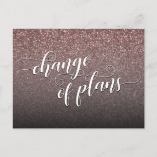 Carte Postale Rosegold Parties scintillant Changement de plans M