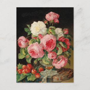 Carte Postale Roses and cherries oil painting