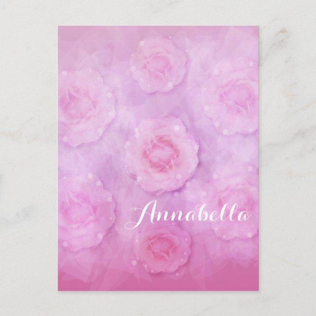 Carte Postale Roses aquarelle (Devant)