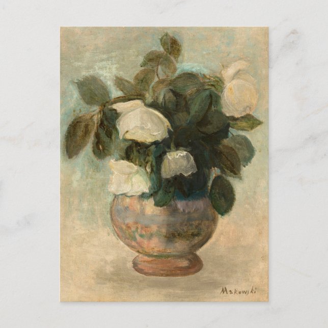 Carte Postale Roses blanches | Tadeusz Makowski (Devant)