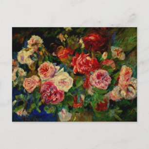 Carte Postale Roses, célèbre peinture de Renoir,