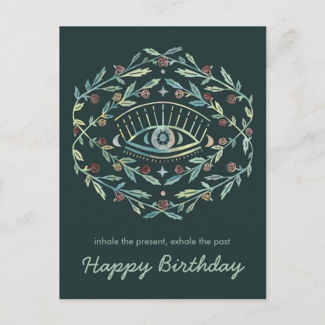 Carte Postale Roses de l'Œil Mystique Joyeux Anniversaire Inspir (Devant)