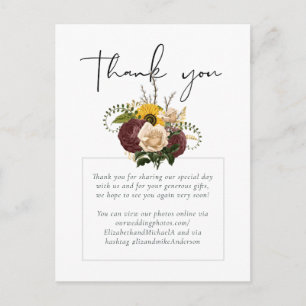 Carte Postale Roses de Marsala Tournesols Budget Mariage Pas Che