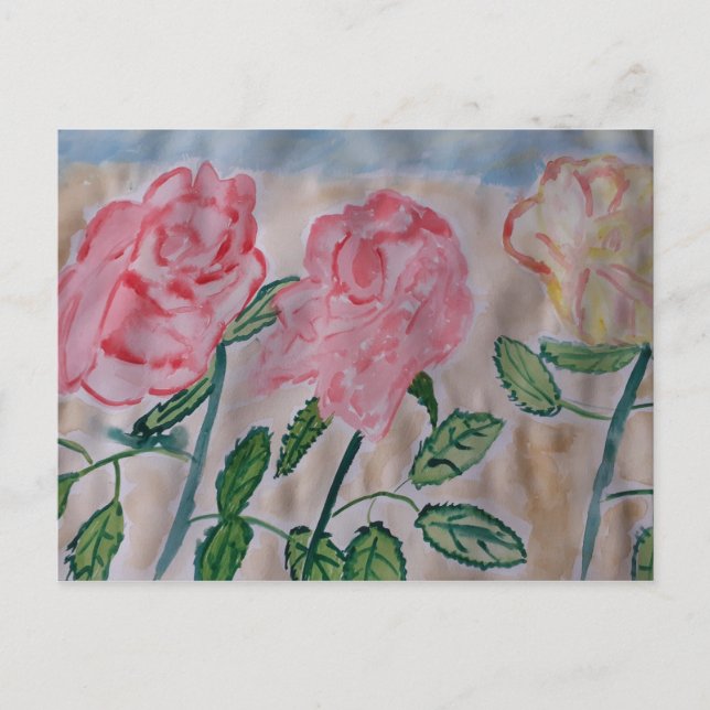 Carte Postale Roses d'été Abstraits (Devant)