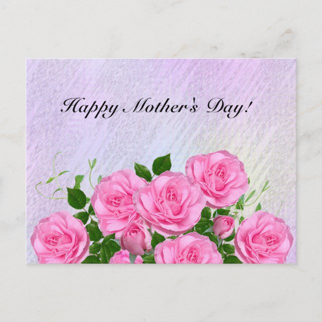 Carte Postale Roses Élégantes,Coloré,Abstrait (Devant)