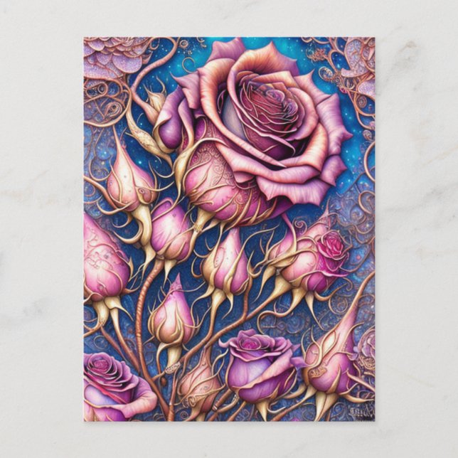 Carte Postale Roses élégants (Devant)