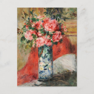 Carte Postale Roses et pivoines dans un vase