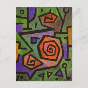 Carte Postale Roses héroïques Abstraits par Paul Klee