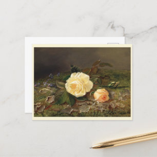 Carte Postale Roses Jaunes, Joyeux anniversaire