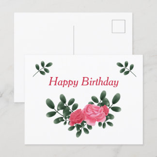 Carte Postale Roses pour Anniversaire
