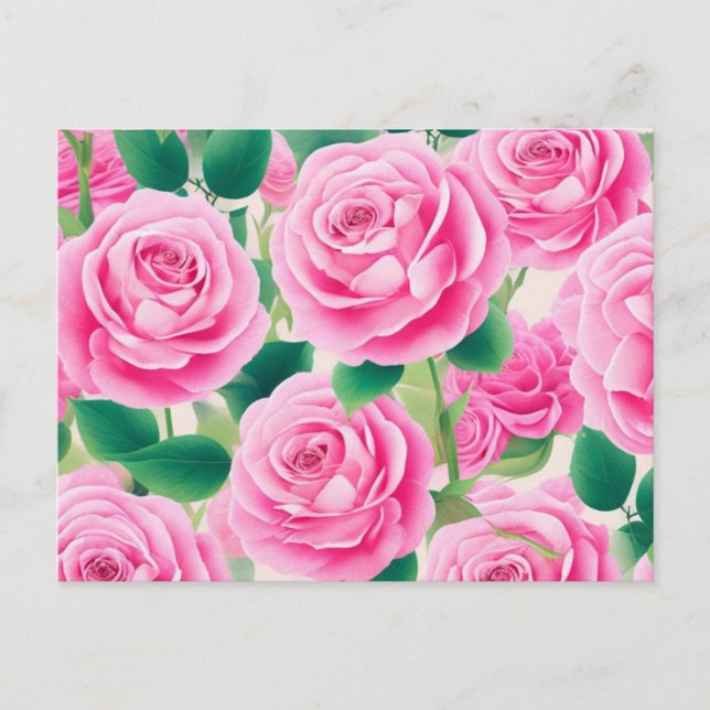 Carte Postale Roses roses (Devant)