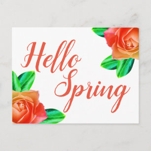 Carte Postale Roses roses roses brillantes Bonjour Printemps