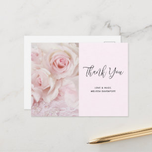 Carte Postale Roses Roses Roses & Élégant Dentelle - Merci