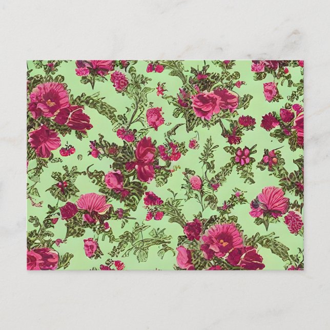 Carte Postale Roses roses victoriennes (Devant)