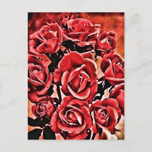 Carte Postale Roses rouges (Devant)