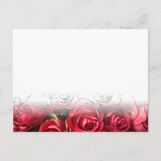 Carte Postale Roses Rouges Avec Contours Noirs (Devant)