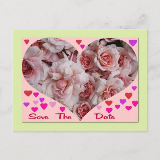Carte postale Roses Sauvegarder la date