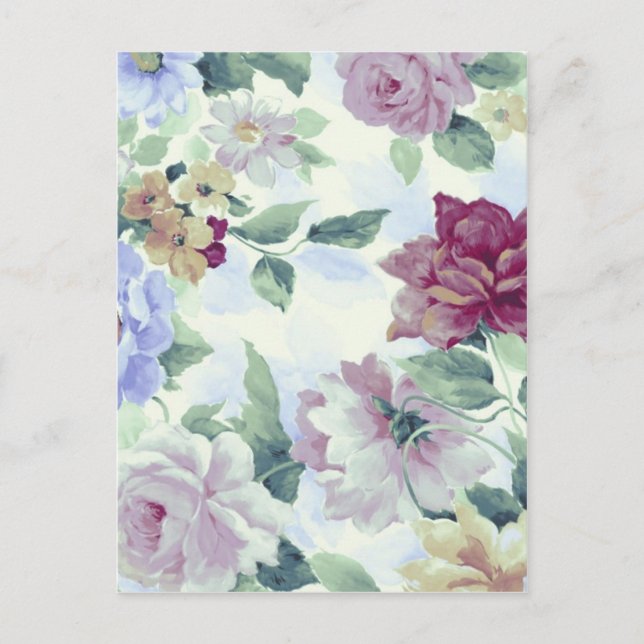 Carte Postale Roses victoriens Vintages (Devant)