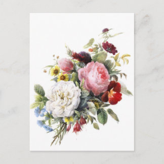 Carte Postale Roses victoriens vintages et autres belles fleurs