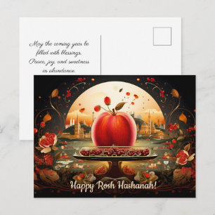 Carte Postale ✡️ Rosh Hashanah avec Dôme de Rock & Pomme