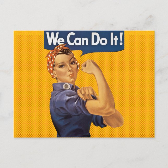 Carte Postale Rosie le Riveter Nous pouvons le faire Pois rouges (Devant)