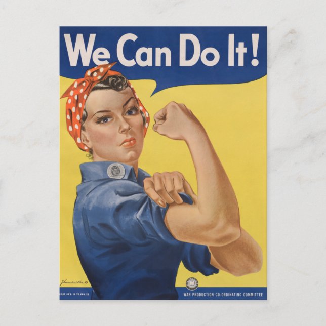 Carte Postale Rosie le Riveter : Une femme forte pour l'autonomi (Devant)