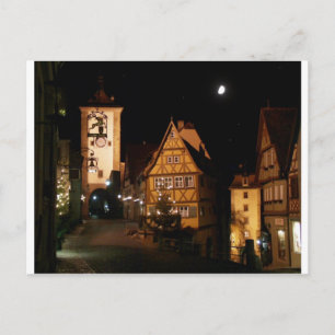 Carte Postale Rothenburg Allemagne en clair de lune