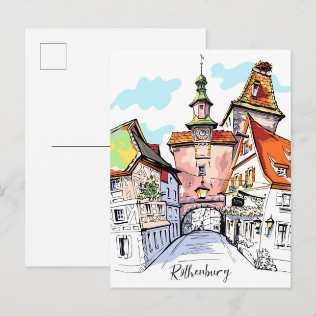 Carte Postale Rothenburg ob der tauber Allemagne Voyage (Devant / Derrière)