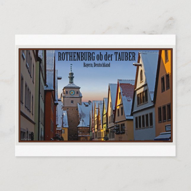 Carte Postale Rothenburg od Tauber - Weisserturm hiver (Devant)
