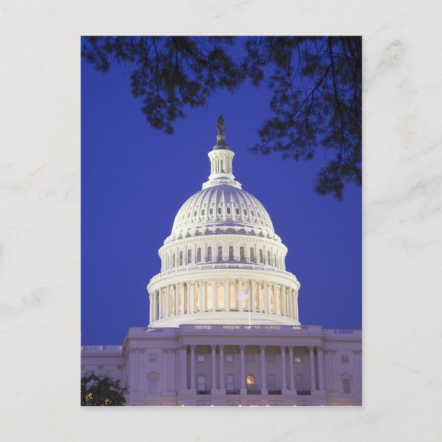 Carte Postale Rotonde du Capitole américain de nuit, Washington (Devant)