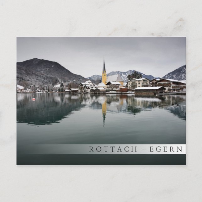 Carte Postale Rottach-Egern au Tegernsee, Bavière en hiver (Devant)